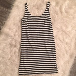 Mini dress black and white striped